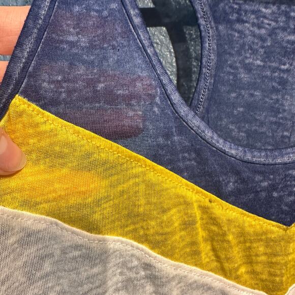 No Boundaries Size Extra Small Tank Top Vintage Wash Lightweight Sheer Navy Gold - Picture 8 of 8